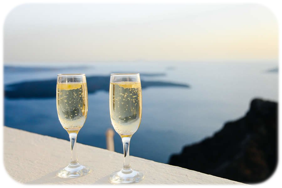 glass of champagne glass of champagne